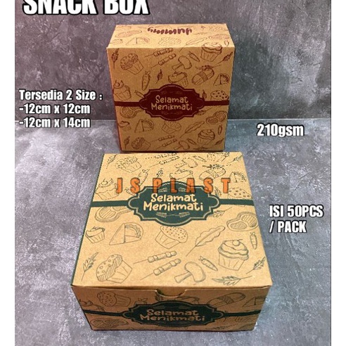 

FG2 ISI 5PCS Snack Box 12x12cm 12x14cm Dus Kue Bahan Kraft Dus Snack