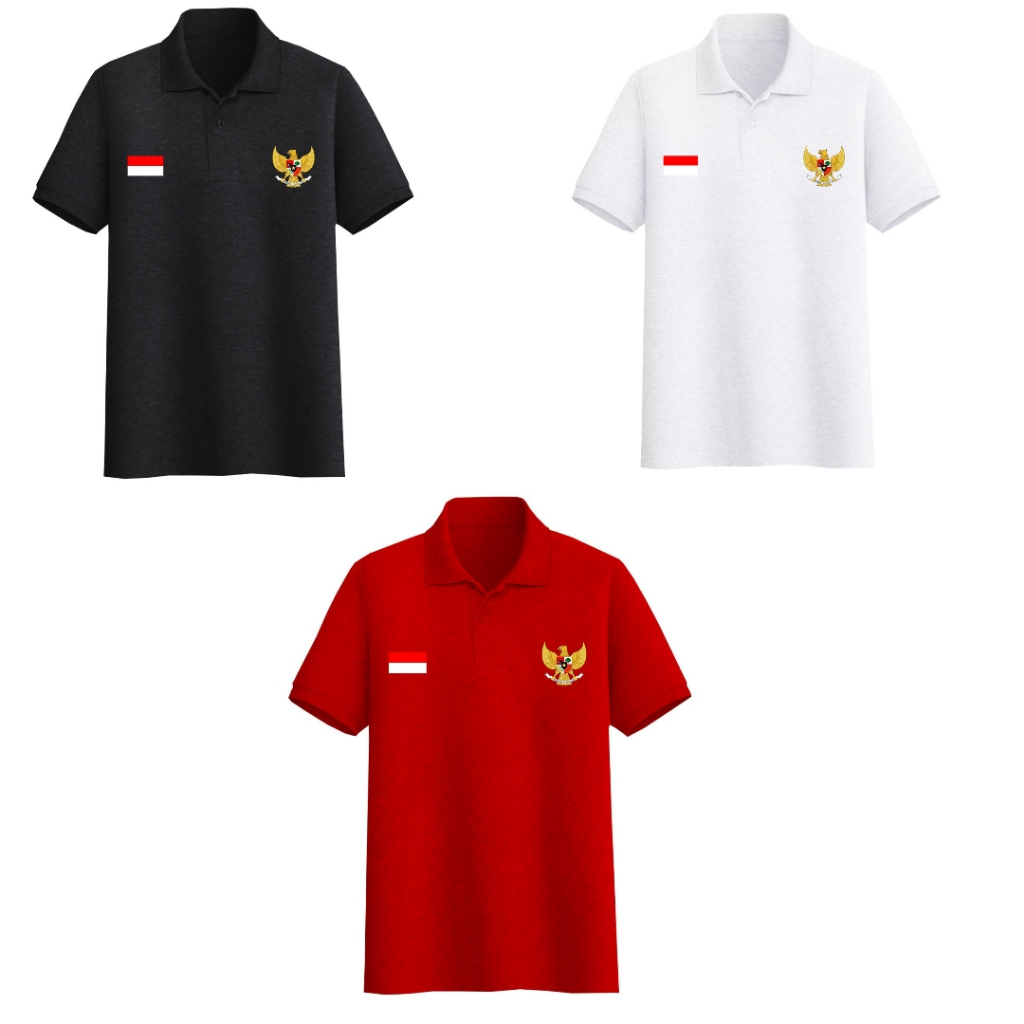 Kaos Kerah Polo Shirt Distro Logo Garuda/Kaos Seragam Garuda