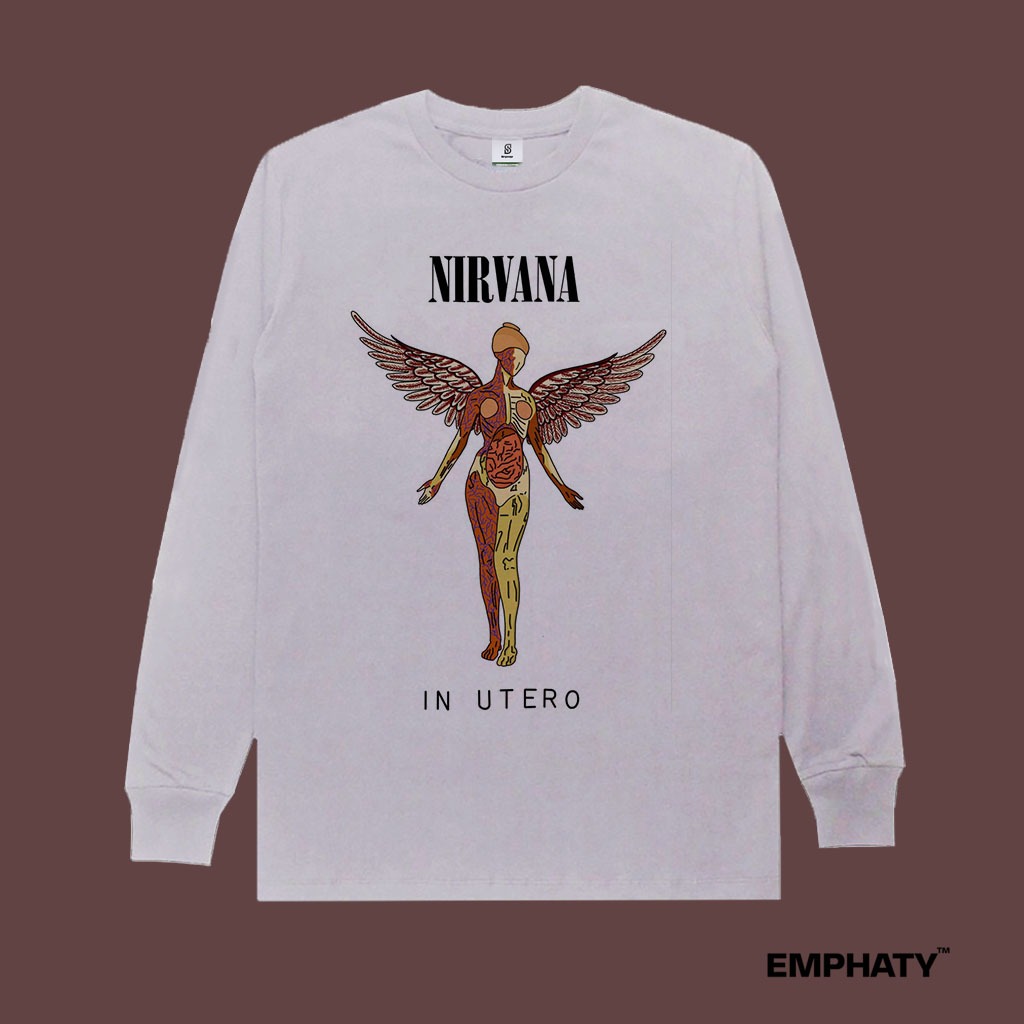 Nirvana In Utero Long Sleeve T shirt/Kaos Lengan Panjang Nirvana