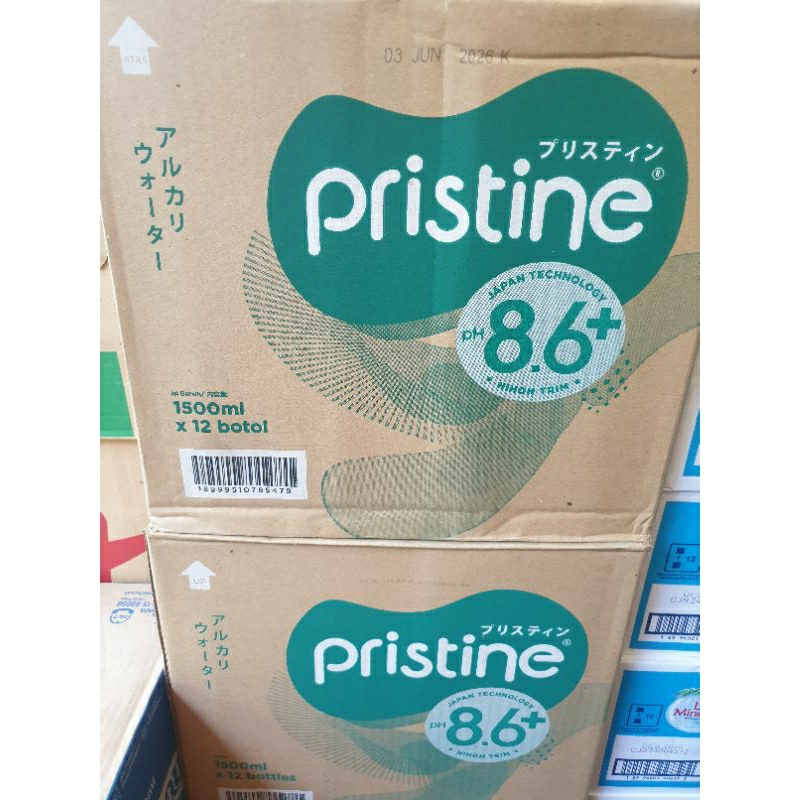 

Pristine 1500 ml perkardus isi 12 botol Air Minum ph 8.6+