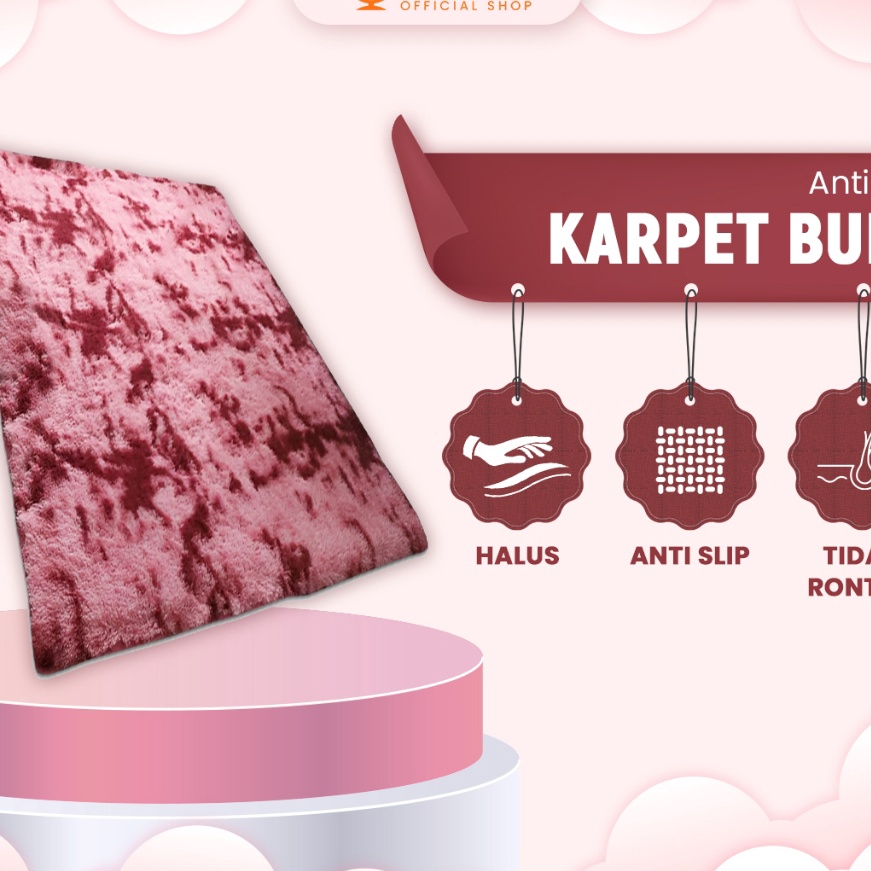 FG2 Orange Karpet bulu rasfur tebal ukuran 9cmx15cm Karpet bulu tebal aesthetic