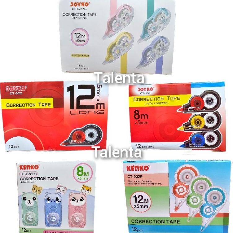 

KODE B6D2 Tipex Roll JOYKO Correction Tape Grosir 12 Pcs
