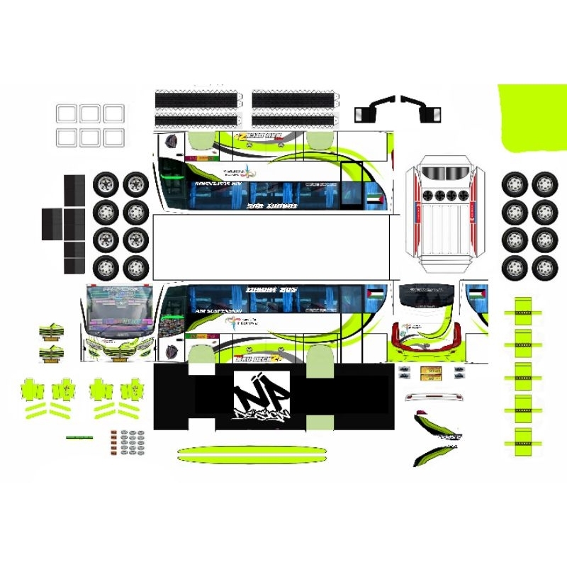 lembaran papecraft bus Dewi Sri bestie no comment skala 50 laminasi non laminasi