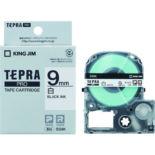 

KING JIM Tepra PRO Cartridge 9mm x 8m White Label/Black Text SS9K