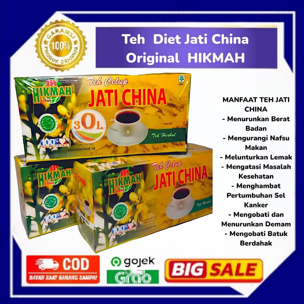 

Teh Celup Diet Jati Cina HIKMAH original Teh Herbal Jati China Menurunkan Berat Badan Pelangsing Herbal