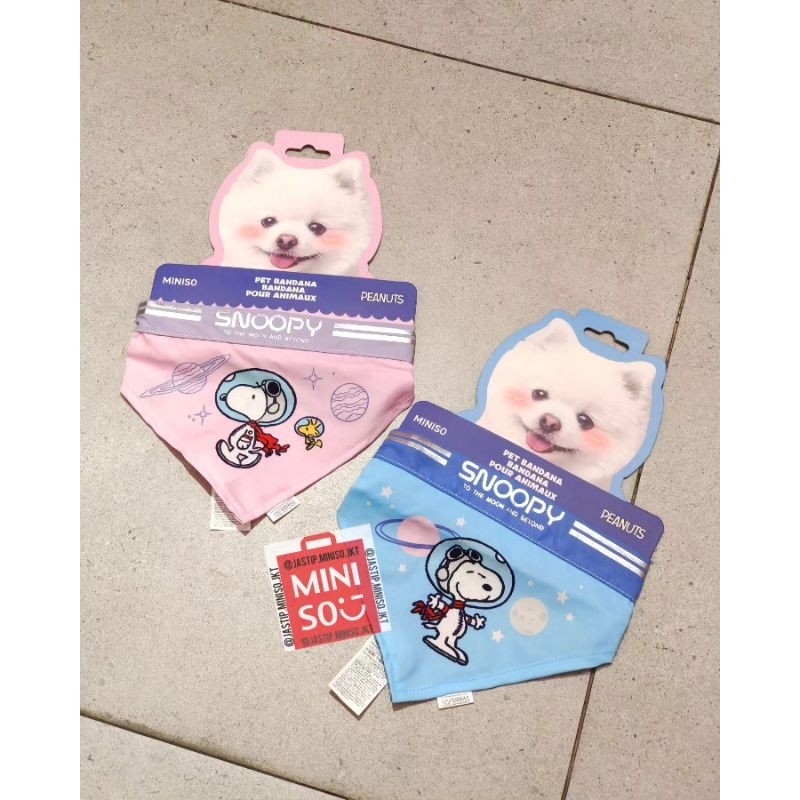 MINISO 🆕 Pet Bandana SNOOPY The Little Space Explorer (32x18cm) PINK / BLUE