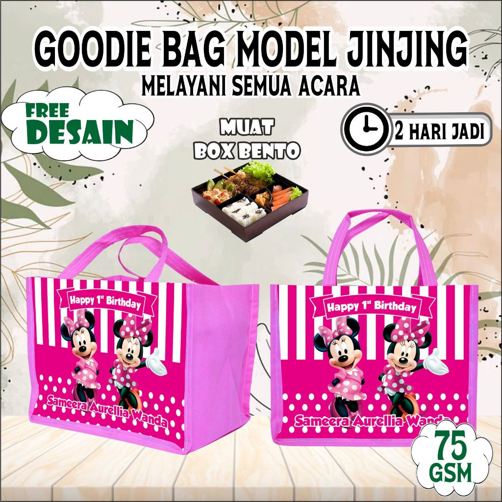 

TAS BENTO MICKI MOUSE/TAS ULTAH/SOUVENIR ULANG TAHUN/GOODIE BAG/PEMBUNGKUS ULTAH