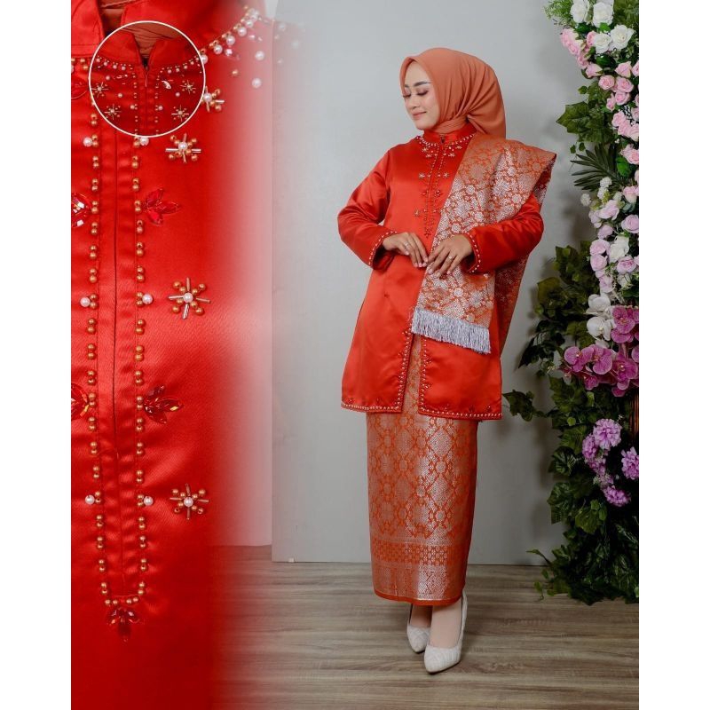 Setelan Kebaya +Rok free Selendang /Kebaya Kurung Tunik Lidya Mewah