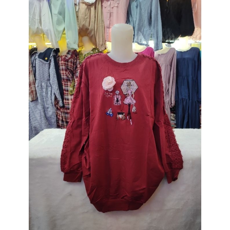 atasan kaos import jumbo pakai ban bawah/tunik jumbo ban bawah LD 120