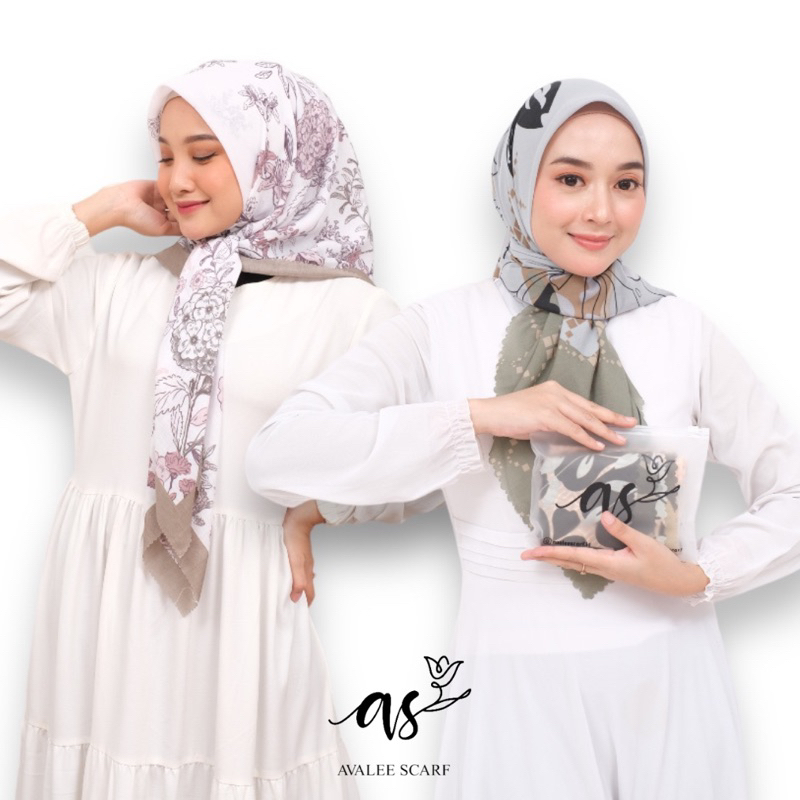 AVALEE SCARF GENEVA SERIES hijab masker square motif segi empat jilbab kerudung