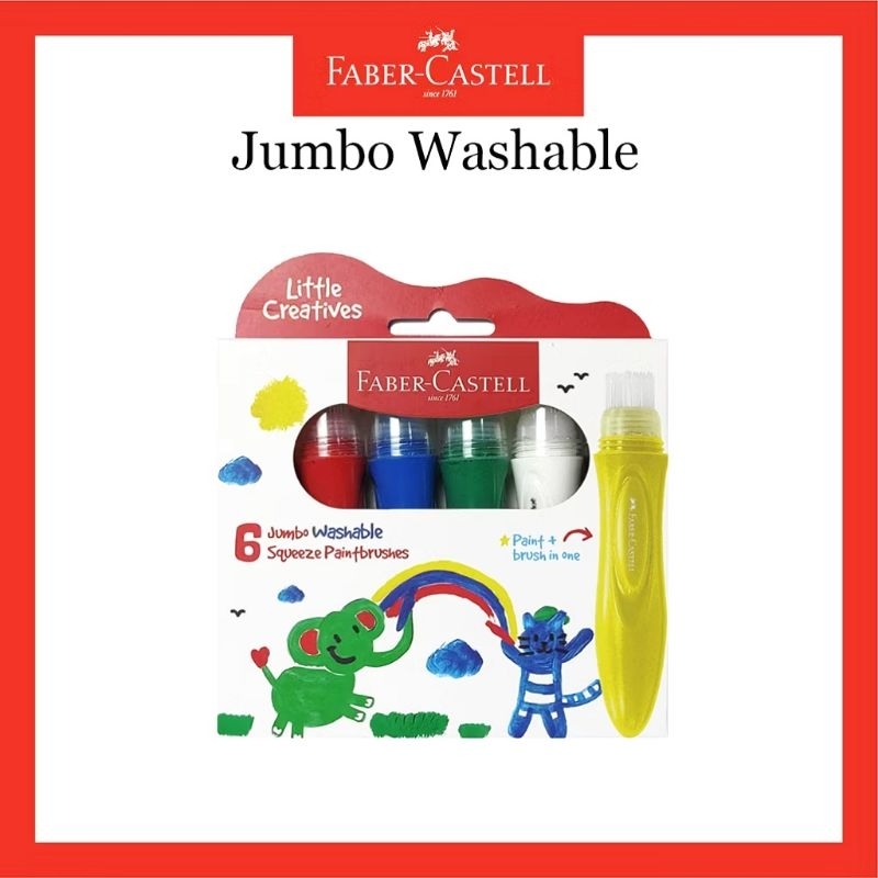 

Faber Castell Jumbo 6 Washable Squeeze PaintBrushes