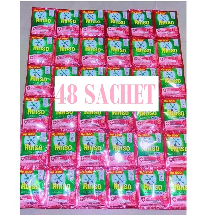 Rinso cair Rp.500 isi 48 sachet = 8 renceng rinso cair anti noda + molto