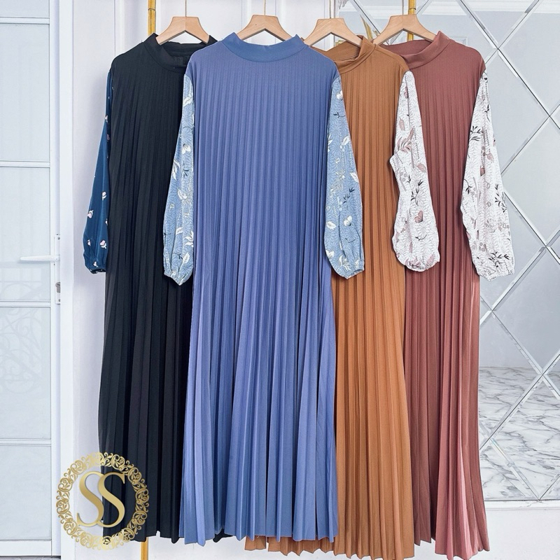 NAZWA GAMIS PLISKET MAYUNG / DRESS MAXY MOTIF PLISKET PREMIUM / DRESS PLEATS