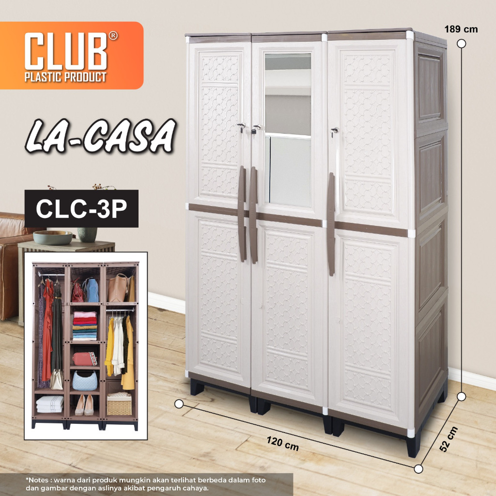LEMARI PLASTIK CLUB LA CASA KACA 1 / LEMARI PAKAIAN SERBAGUNA
