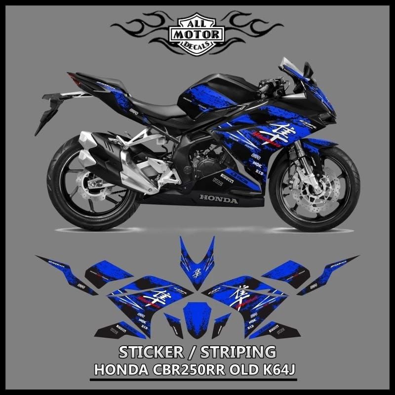Decal Striping Honda Cbr 250 RR Old K64j Stiker Variasi Motif Kanji Jepang