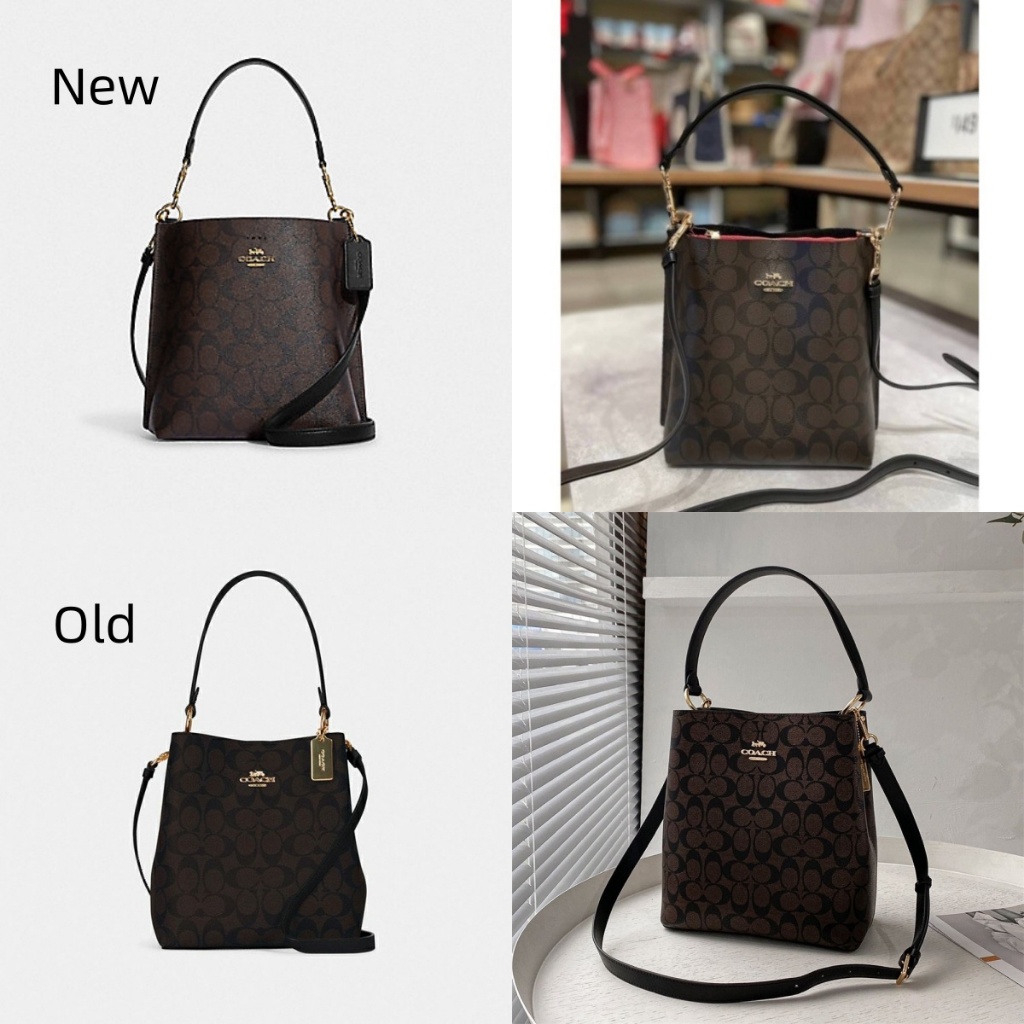 new big sale coach charlie bucket 21 coach town bucket bag in signature canvas