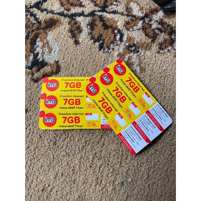 VOUCHER IM3 INDOSAT 7GB + KUOTA LOKAL / 7HARI