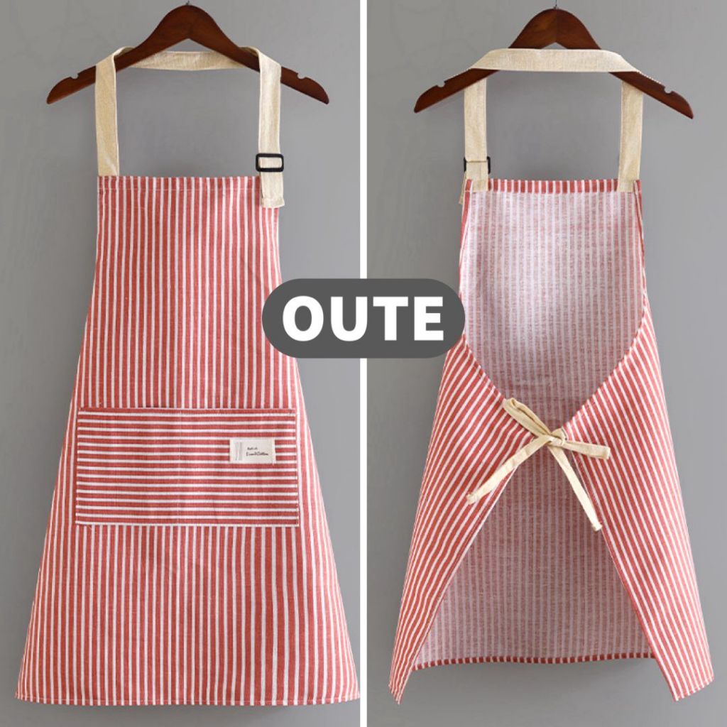 Apron Celemek OUTE Unisex Pria Wanita Celemek Masak Dapur Barista