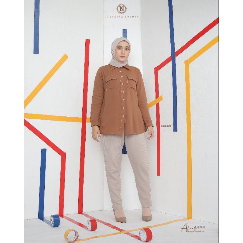 ALEEFA BLOUSE Ori By Nadheera Luxury New✔️//Blouse perempuan//blouse elegant//blouse new//blouse mur