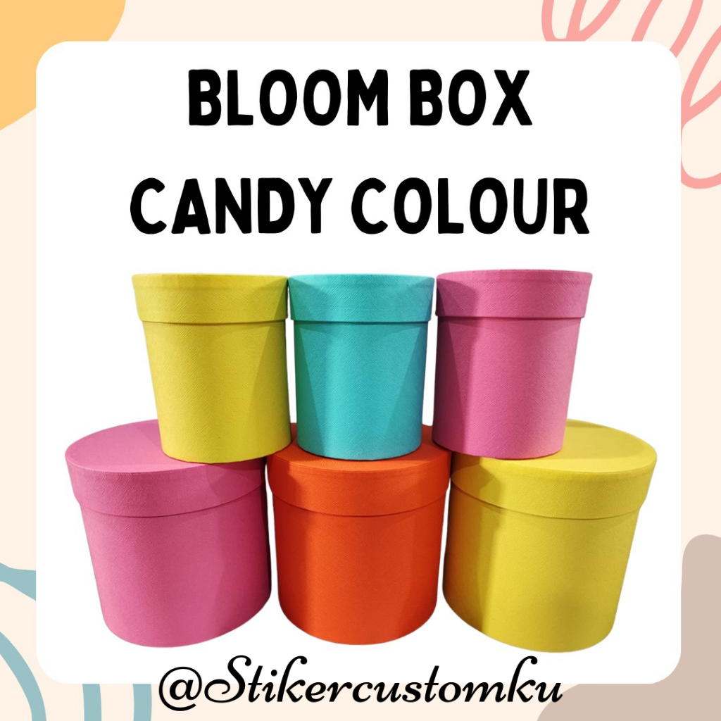 

Bloom Box Flower Bulat Kotak Kado Kotak Bunga 20x20cm Candy Color