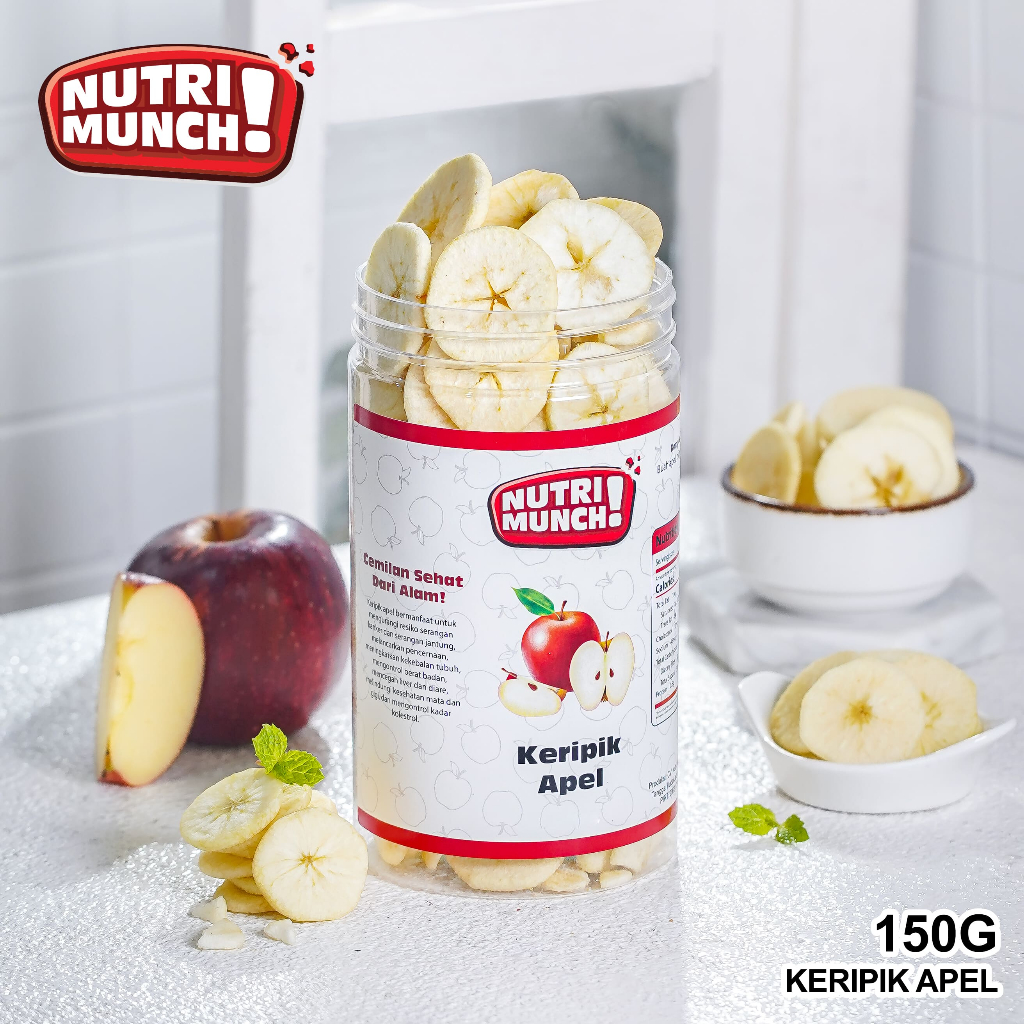 

NUTRIMUNCH KERIPIK BUAH APEL 150 GRAM ASLI BUAH APEL ORIGINAL SNACK FRUIT APPLE