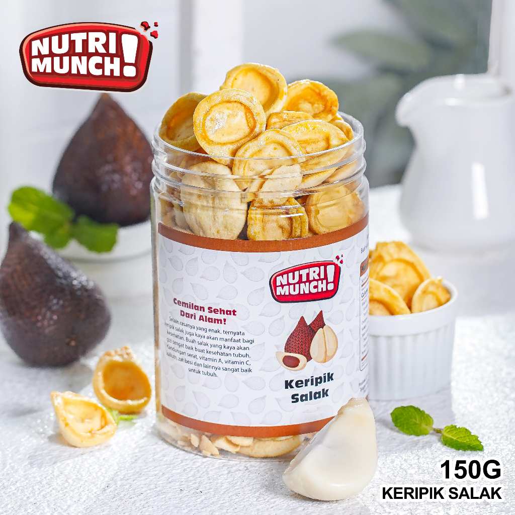 

NUTRIMUNCH KERIPIK BUAH SALAK 150 GRAM ASLI BUAH SALAK KERIPIK SNACK FRUIT ORIGINAL