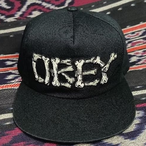 Topi Obey Bones Snapback Hat Second Original
