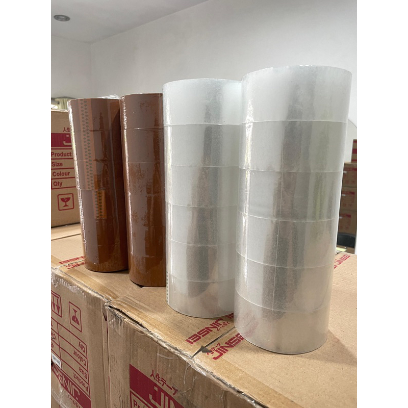 

Lakban coklat Lakban bening jinsei 45mm x 90 yard