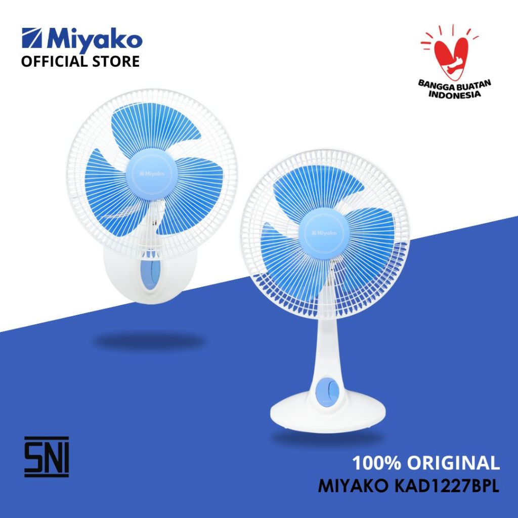 Kipas Angin Miyako KAD1227BPL Kipas Angin Dinding & Meja 2 in 1 KAD 1227B -  12 Inch