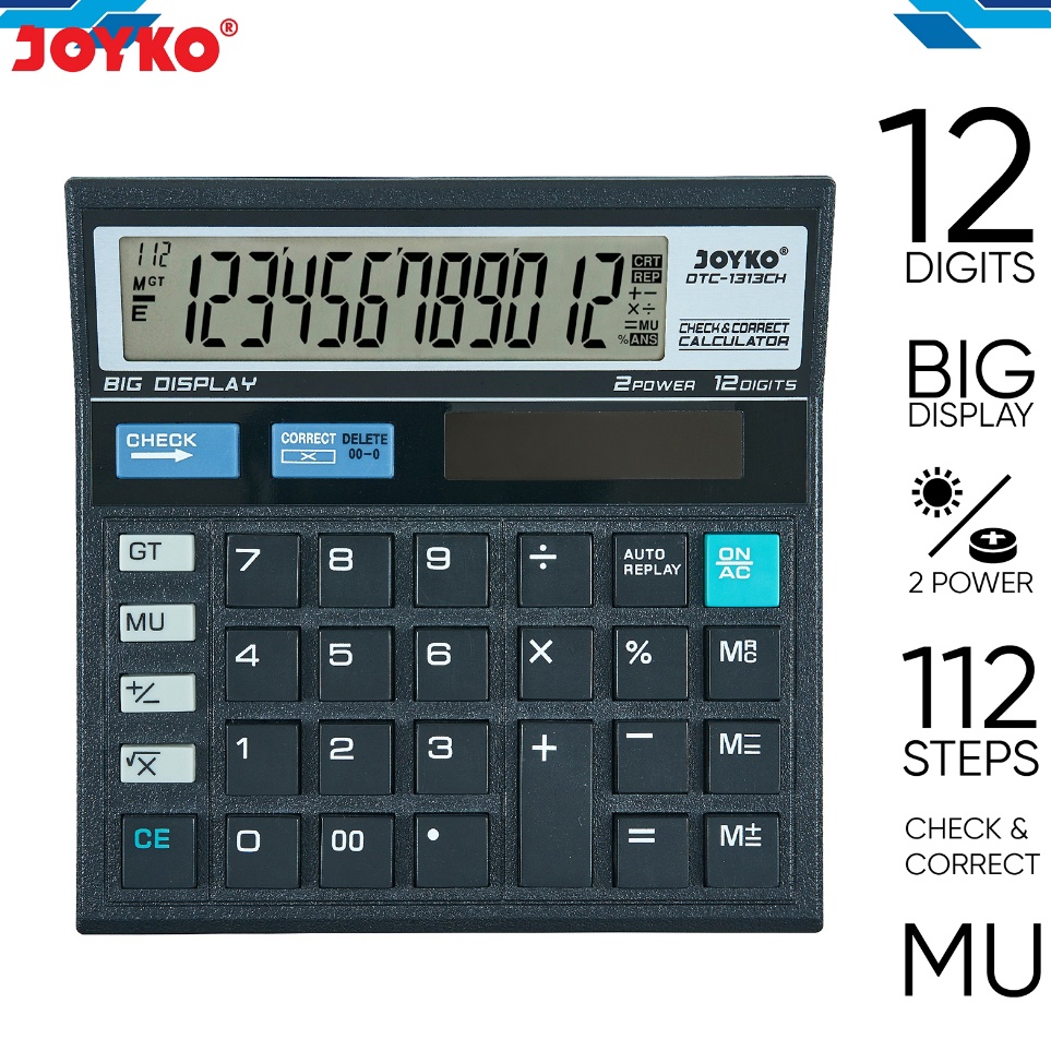 

KODE H6U6 JOYKO CALCULATOR 12 DIGITS KALKULATOR JOYKO DTC1313CH 12 ANGKA BERKUALITAS