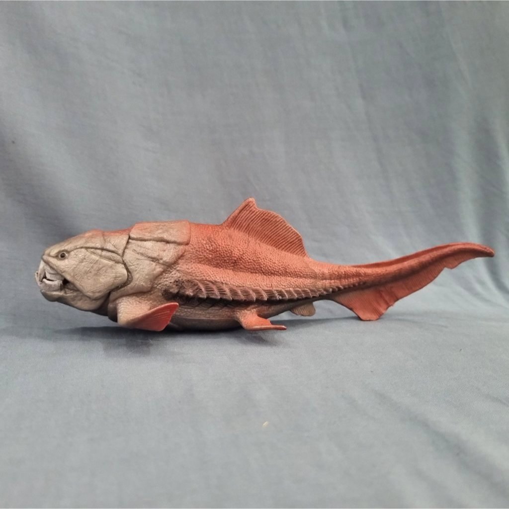 Mainan Figure ikan purba Dunkleosteus model hewan jurrasic dinosaurus