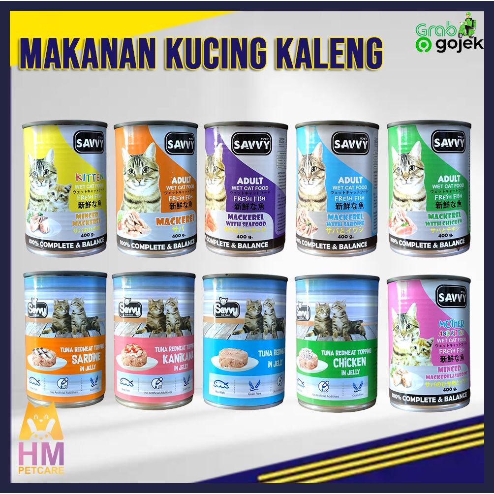 SAVVY Cat Wet Food 400 Gram | Savvy Makanan Basah Kalengan 400Gr | Makanan Kucing Basah Savvy 400 Gr
