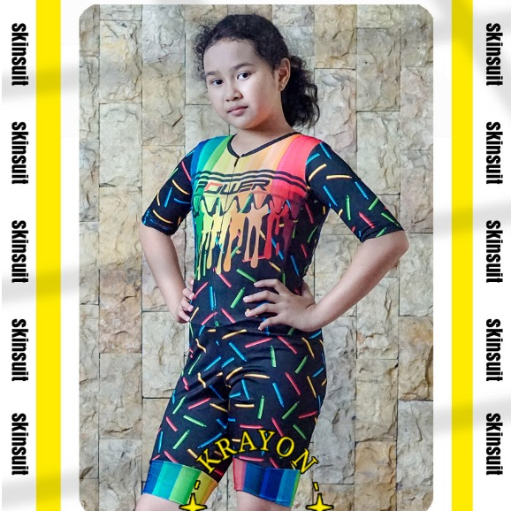 Skinsuit Jersey Sepatu Roda Anak Inlineskate Jersey Olahraga Premium