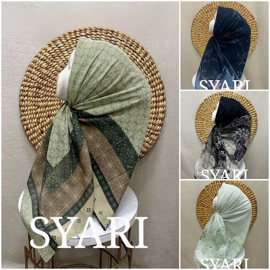 KASY 04 Jilbab Voal Motif Segi Empat 130x130 Kerudung Syari Motif Hijab Motif 130x130 Segi Empat