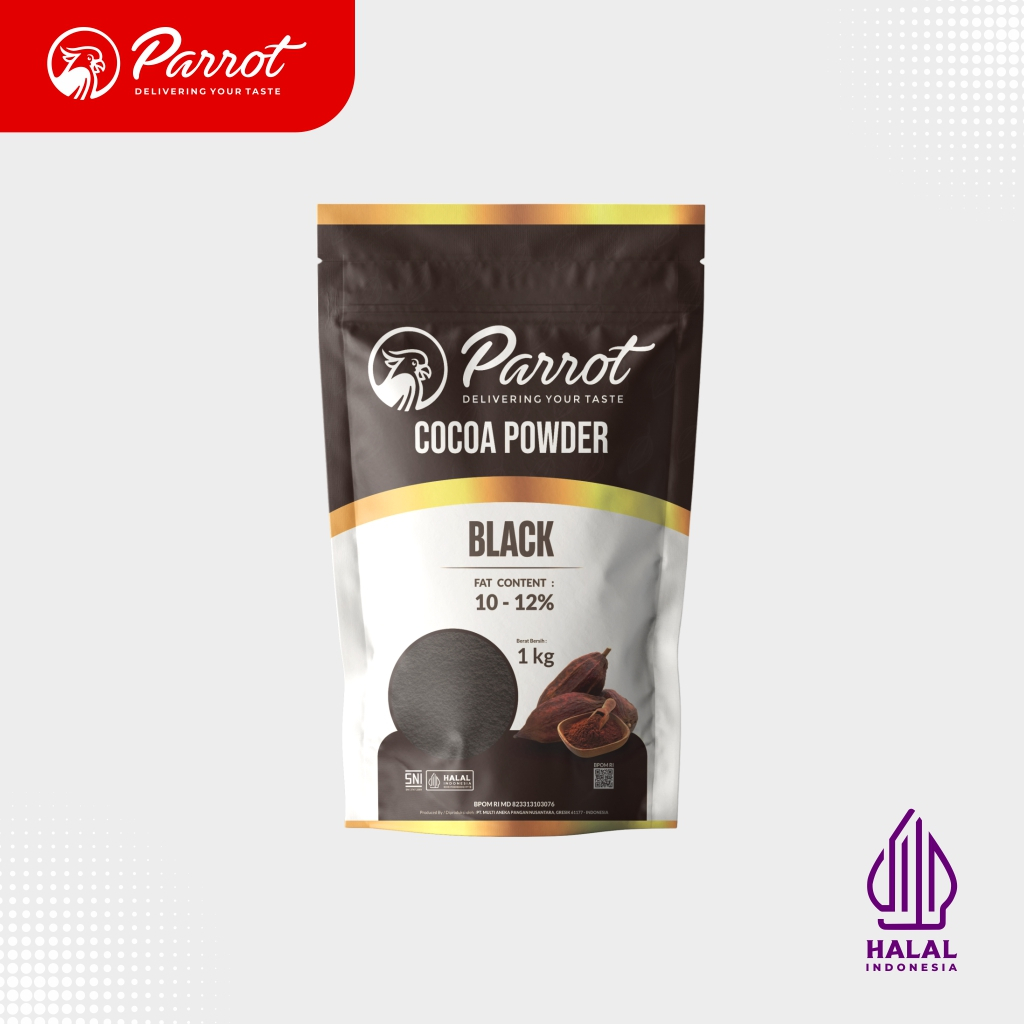 

Parrot Black Cocoa Powder 1Kg Bubuk Coklat Hitam Murni 1 Kg