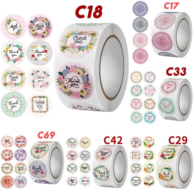 

Stiker Thank You Sticker Label (1 roll/ 500 pcs)