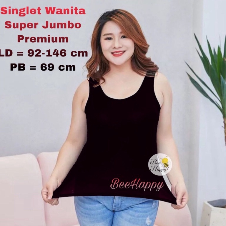 KODE S93R Singlet Wanita Super Jumbo Premium  Singlet Wanita Big Size  Tanktop Jumbo