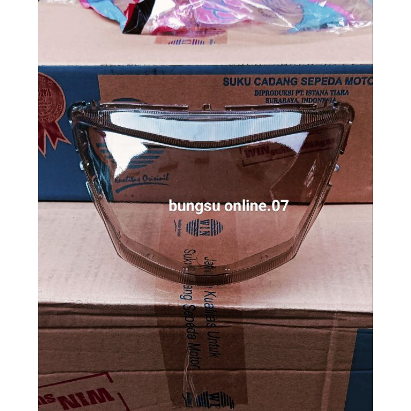 KACA MIKA LAMPU DEPAN MIO J MIO GT HITAM SMOKE