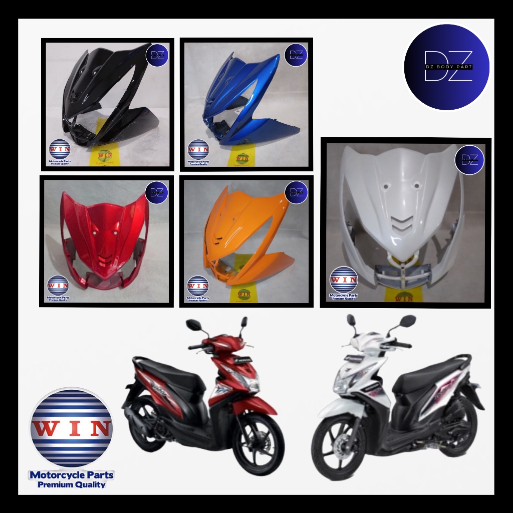 Tameng Depan Beat FI 2012 2013 2014 2015 | front panel WIN | dasi motor honda injeksi original hitam