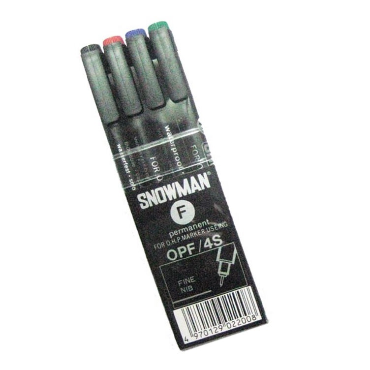 

KODE M9C8 SET Spidol Permanent Marker Snowman OHP F M 4 Warna MURAH