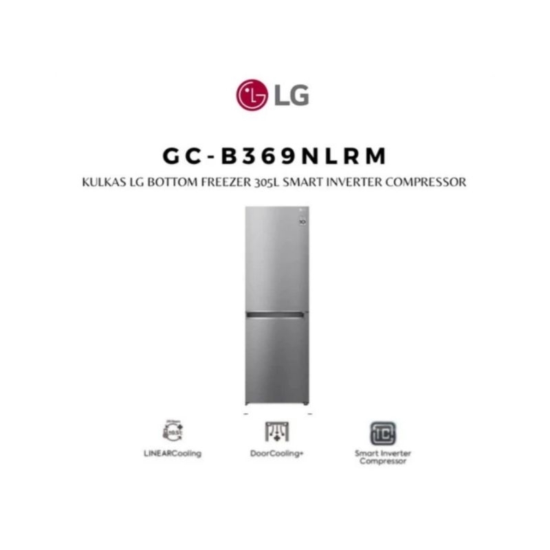Kulkas LG Freezer Bawah GC-B369NLRM 305L