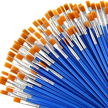 

GROSIR Kuas lukis 5pcs grosir Round Flat Tip Kuas Melukis Cat Nylon Brush k X5B4