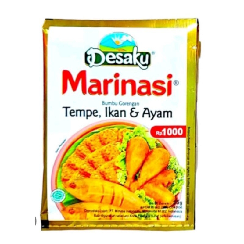 

Desaku Marinasi Bumbu Gorengan Tempe, Ikan, Ayam 1 renteng 12 sachet