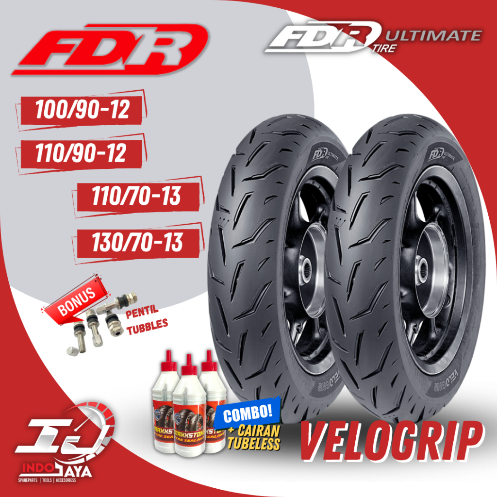 [BAYAR DI TEMPAT] BAN FDR TUBELESS VELOGRIP RING 12 RING 13 (100/90-12 - 110/90-12 110/70-13 - 130/7