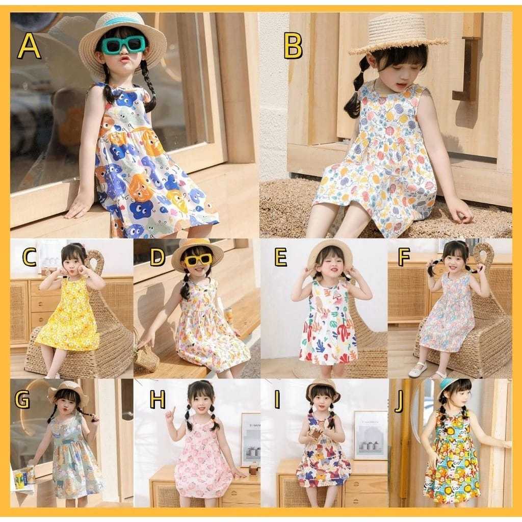 PART 2 KATUN MURNI DRESS ANAK PEREMPUAN IMPORT 100% KATUN DASTER BAJU ATASAN ROK TUNIK CEWEK MURAH