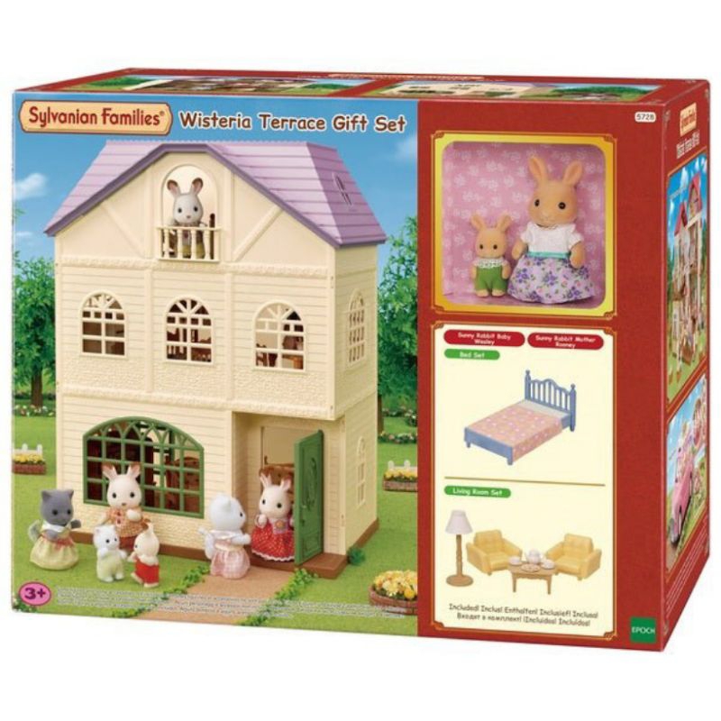 Sylvanian families wisteria terrace gift set mini figure house playset original