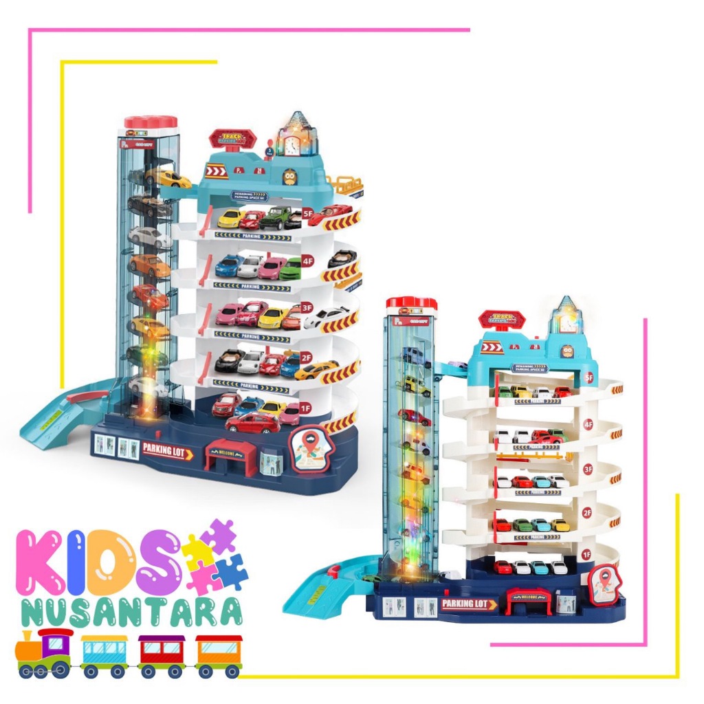 KN914 Mainan Mobil Parking Lot / Mainan Parkir Mobil Murah / Lift Simulation Parking Building