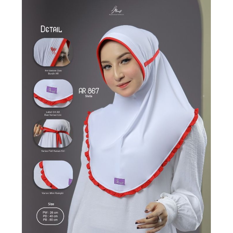 HIJAB SIMPEL AR 867 ( Hijab olga, lomba, sekolah ) by arrafi