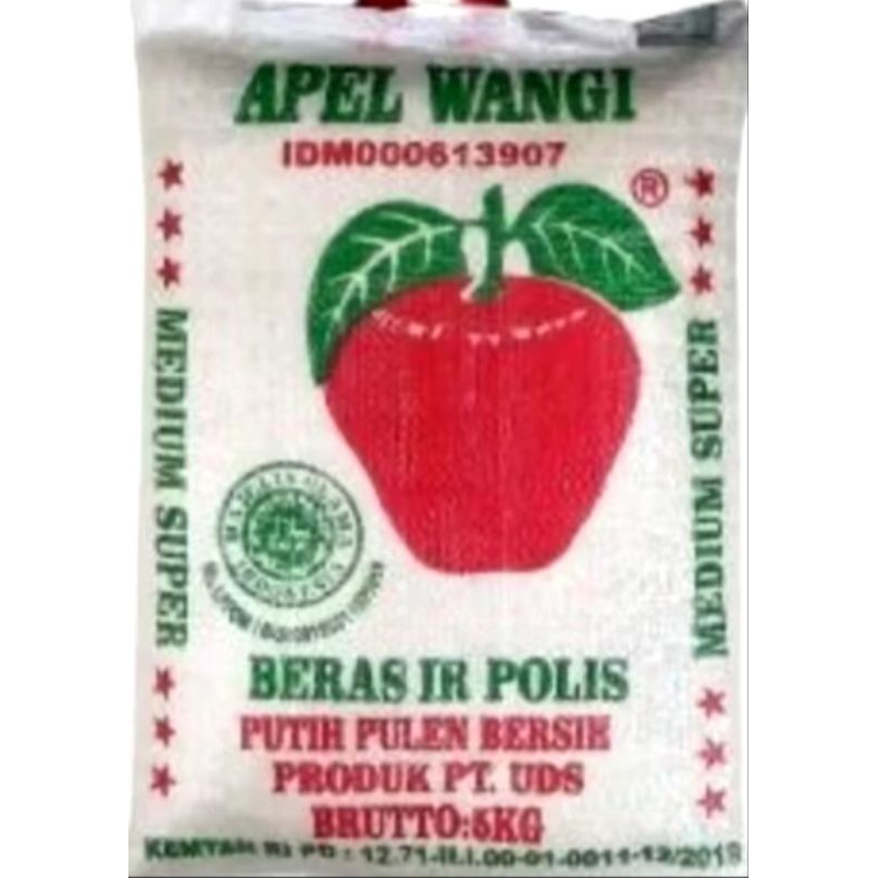 

beras medium super apel wangi 5kg/10kg beras cap apel wangi