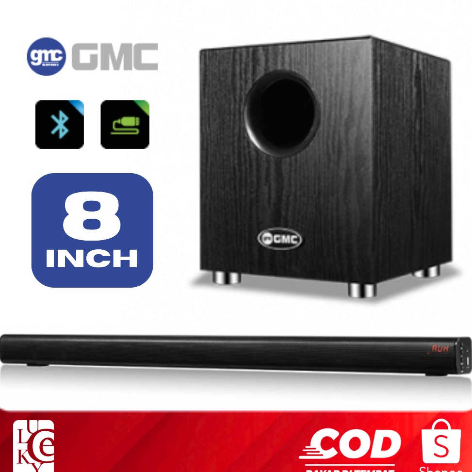 Paling Diminati Soundbar GMC 898E Home Theater Karaoke Speaker Bluetooth Sound Bass